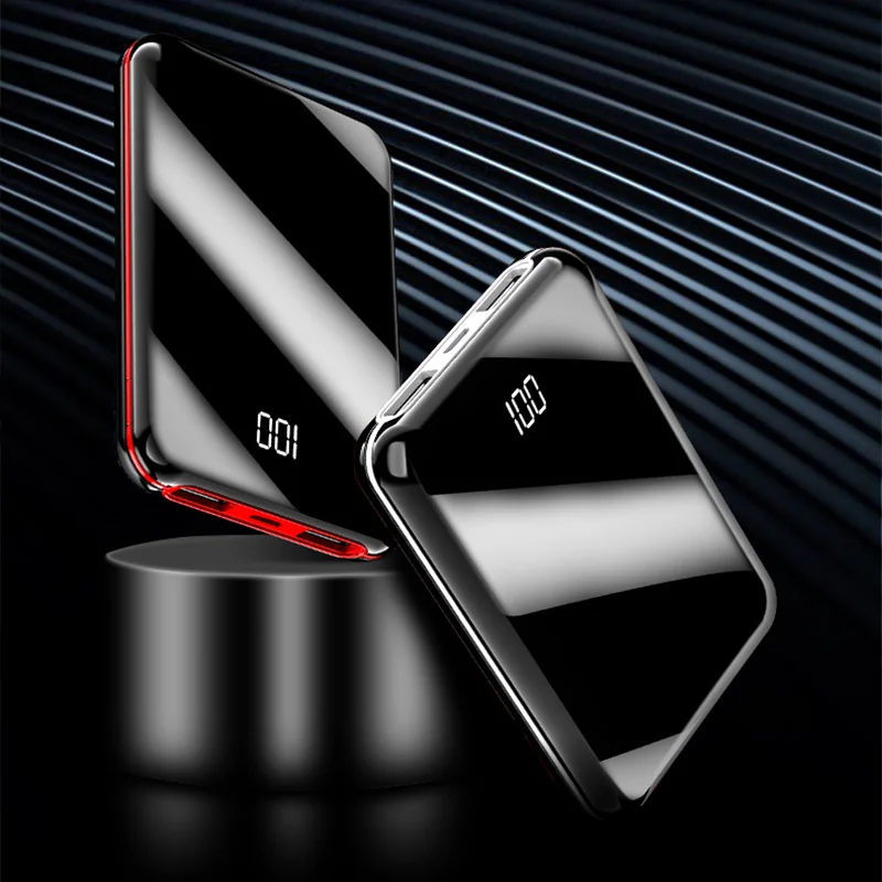  ROCK Min 10000mAh Power Bank Für xiaomi iPhone LCD Display Tragbare Ladegerät Power Externe Batteri