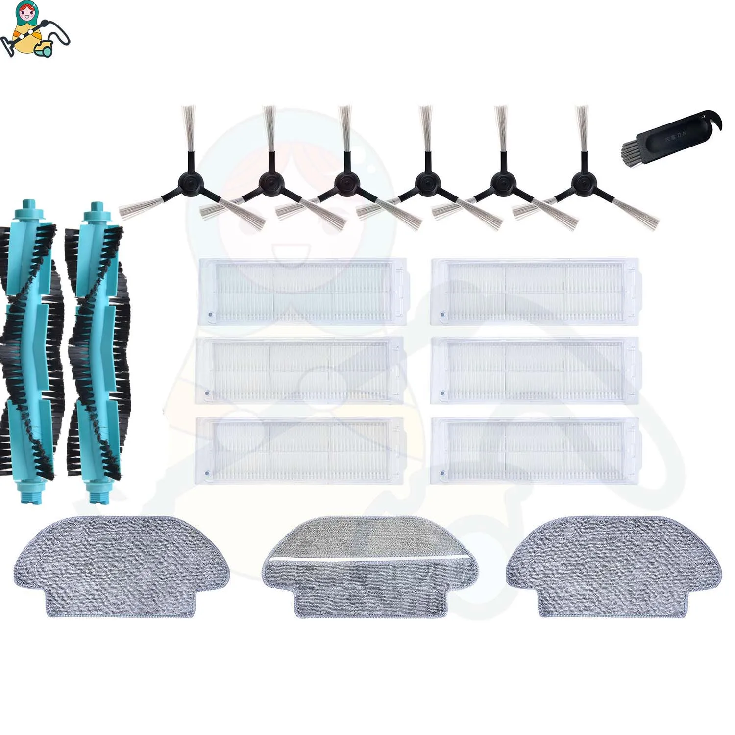 

Mopping cloth rag HEPA filter roller brush for Viomi V2 PRO filter V-RVCLM21B Mijia STYJ02YM STYTJ02YM spare parts
