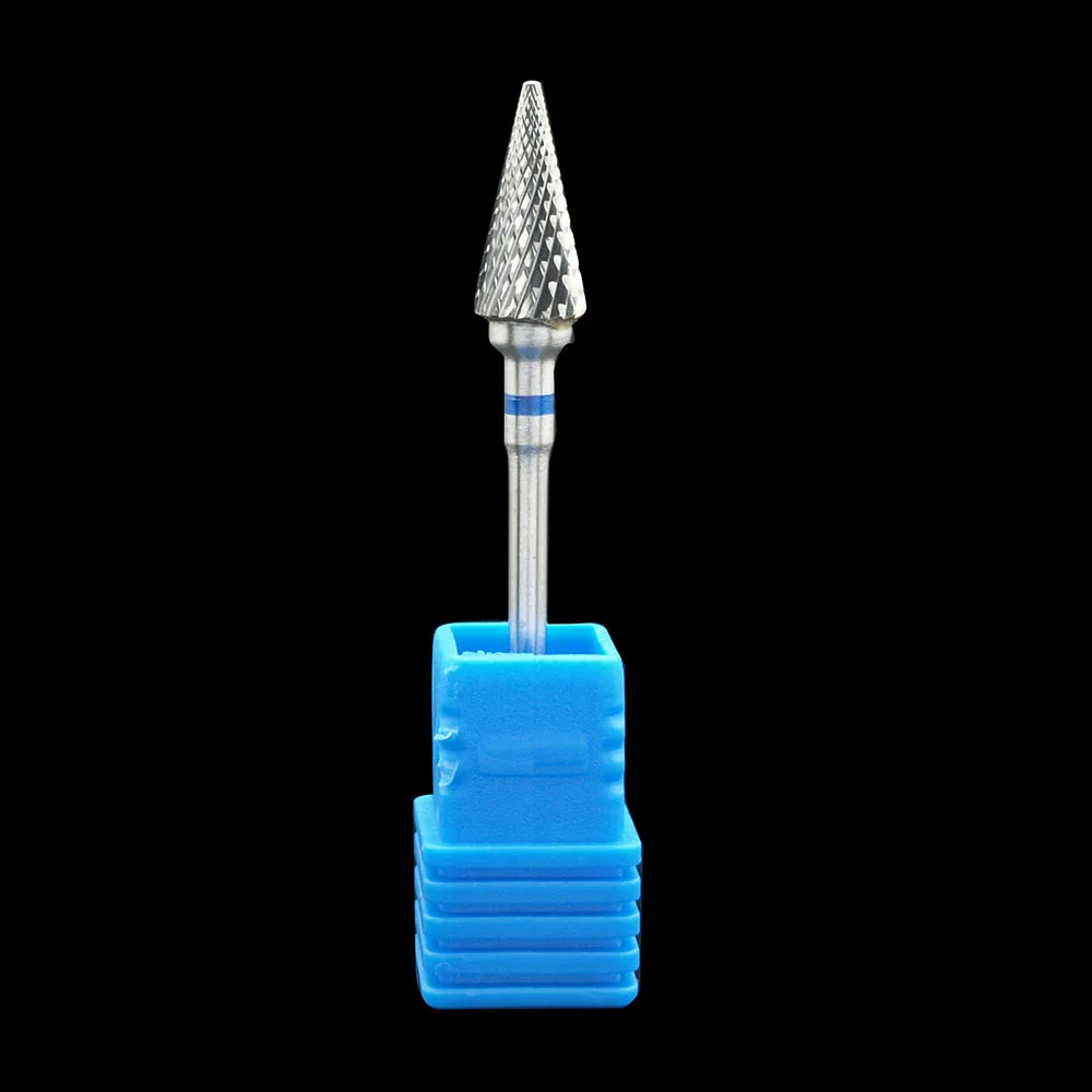 Blue Medium Твердосплавное сверло-резак для ногтей Cuspidal шлифовальная насадка для ногтей лак маникюр педикюр машина инструмент для чистки кутикулы - Цвет: Blue Medium