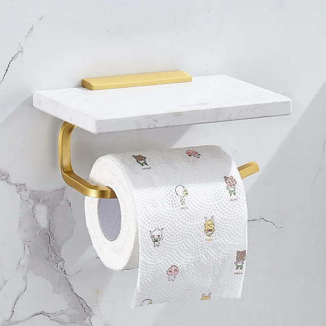 Support papier toilette sur pied effect bois blanc