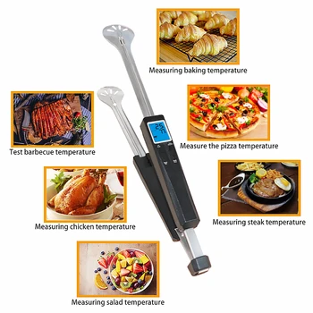 

Barbeque Thermometer Clamp Food Serve Tong Cooking BBQ Grilling Stainless Steel Temperature Clamp Barbecue grill tool