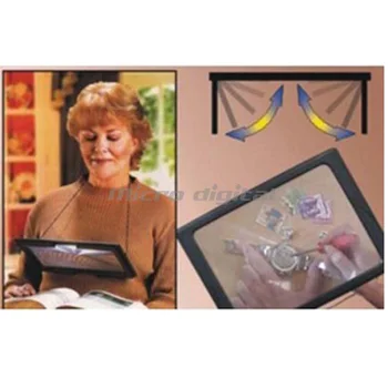 

Portable Concessions 4 LED Foldable Desk Type Magnifying Glass Magnifier Reading Light For Enjoy Embroidery Knitting Sewing