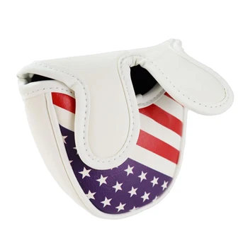 

Golf Putter Head Cover Magnetic Mallet Blade Headcover USA Star Stripes Eagle Flag Design, Magnet Closure Fit All Golf Brands