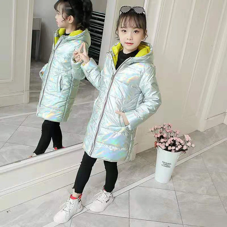  New Children Winter Jacket For Kids Girl Casual Hooded Coat Baby Girls Clothing Long Warm Outwear k