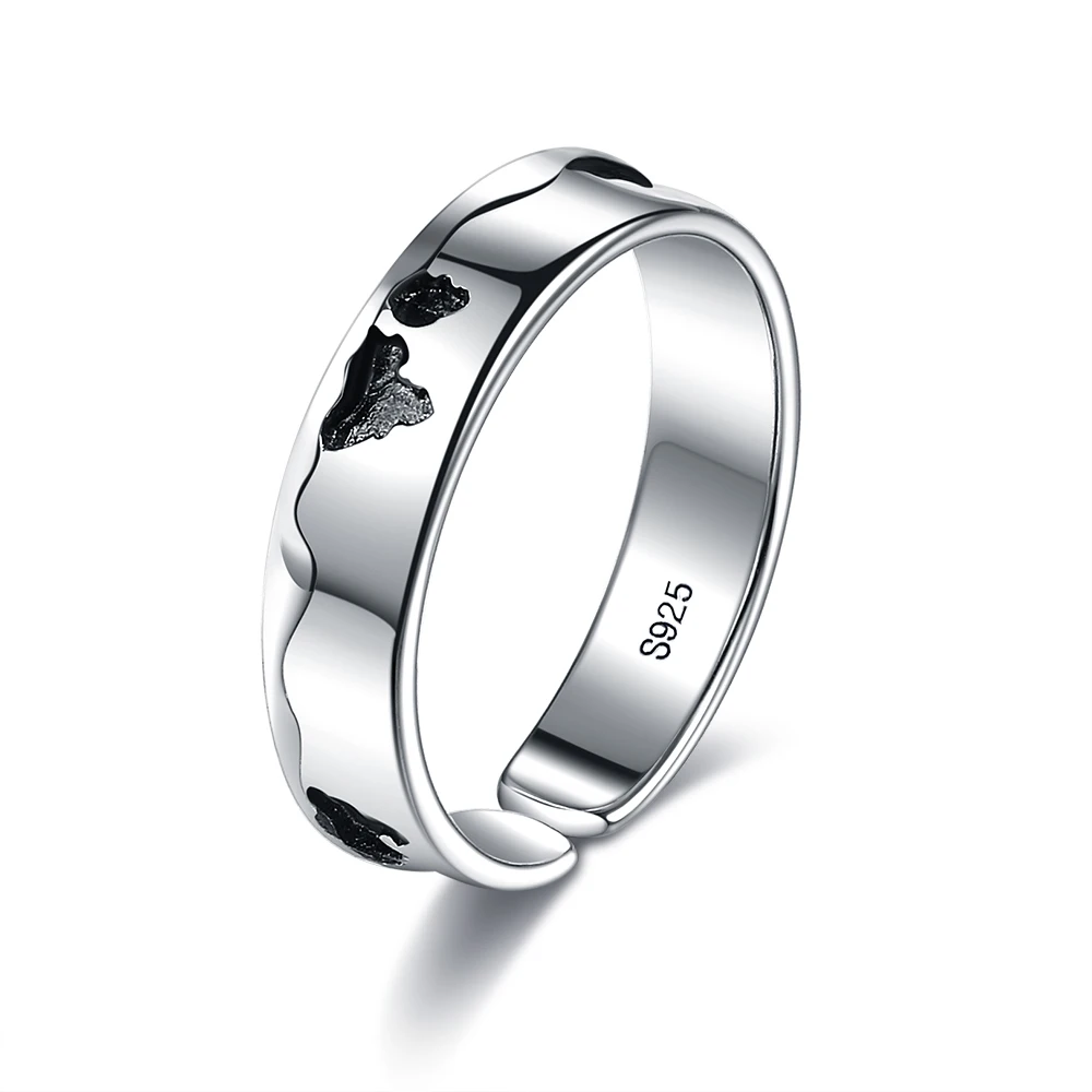 SILVERHOO 925 Sterling Silver Original Moonlight Forest Finger Ring Shiny Moonstone Black Branch Rings For Women Elegant Jewelry