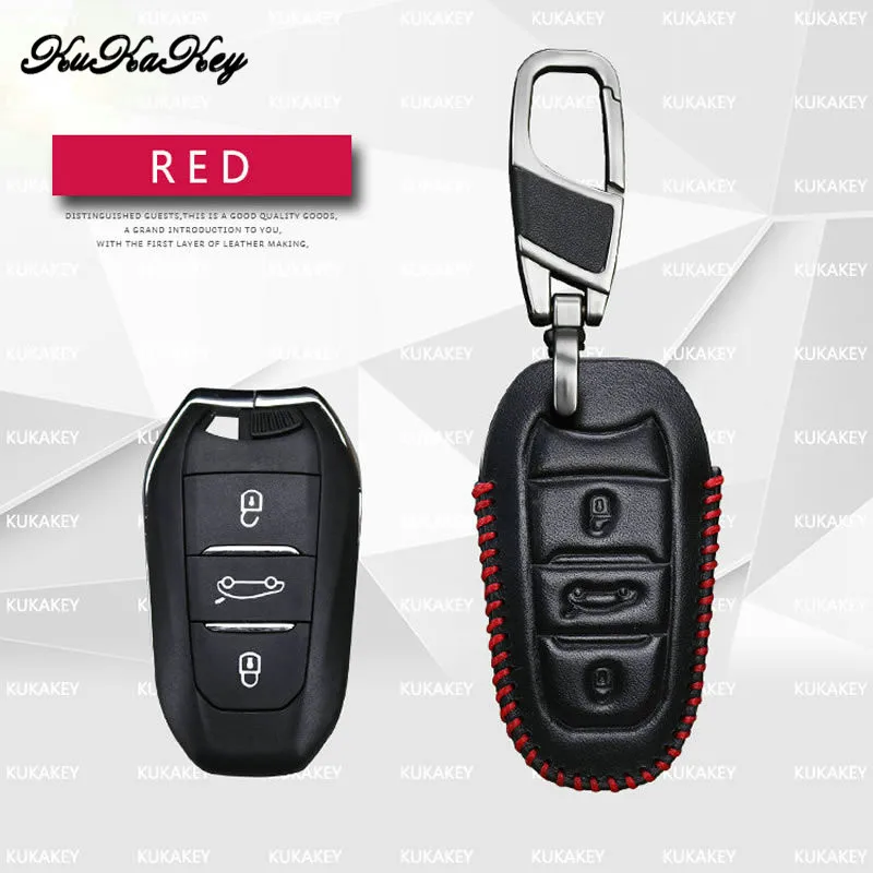 Чехол для брелка с ключом из натуральной кожи Peugeot 208 308 2008 508 3008 206 207 307 407