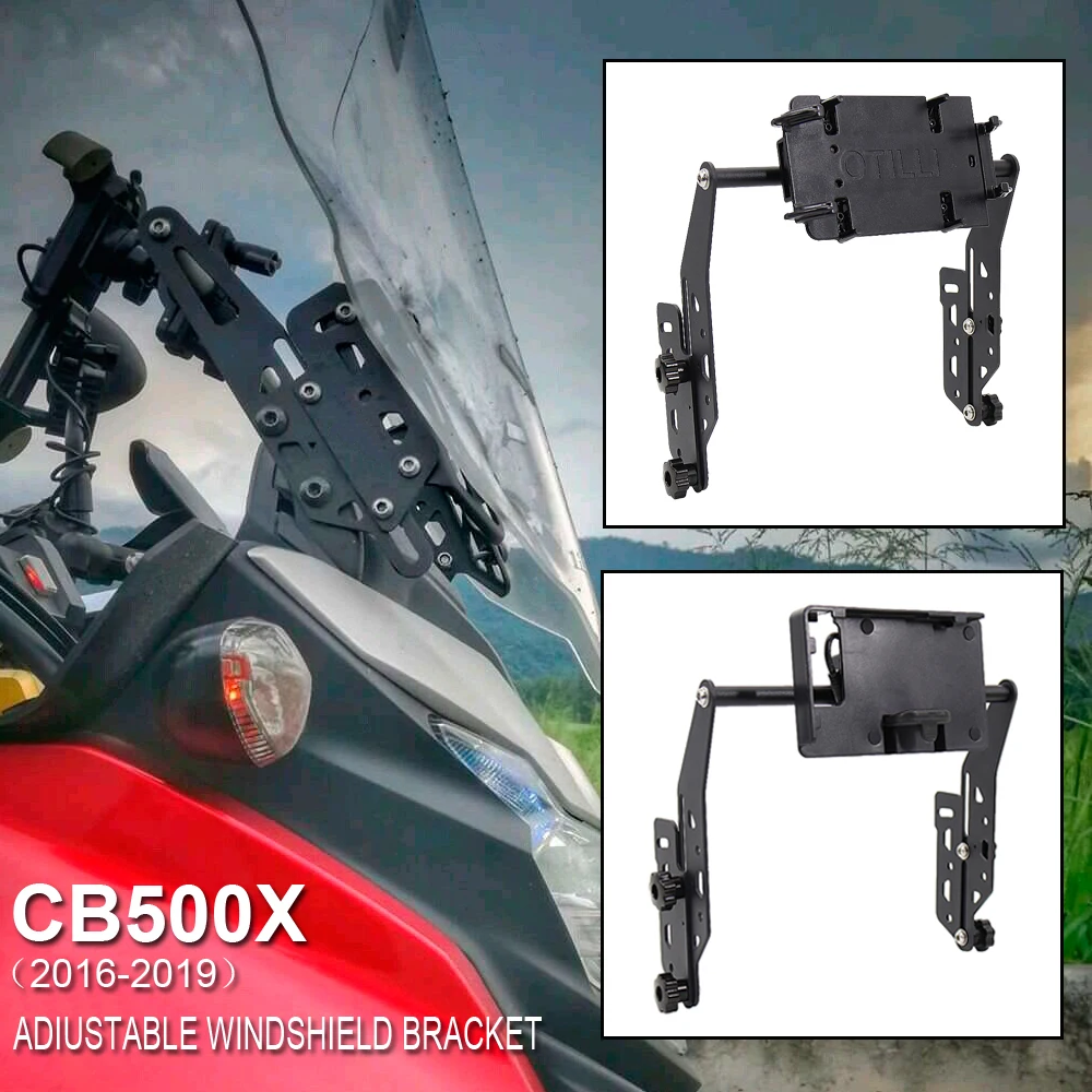 

2016 2017 2018 2019 New Motorcycle Adjustable Windshield Kit & GPS Navigaton Mount Phone Bracket For Honda CB500X CB 500 X