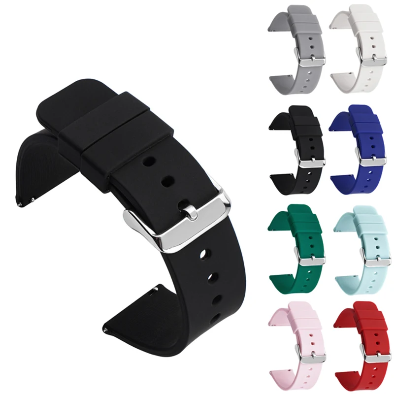 18mm Sport Silicone Watch Band Strap 