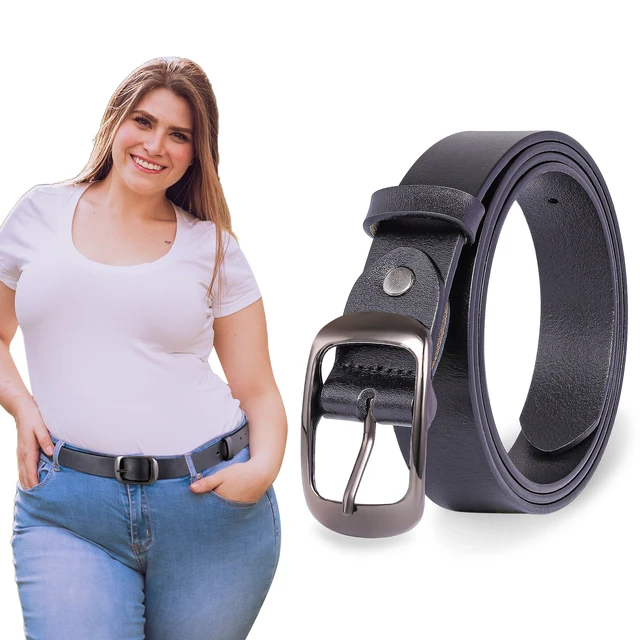 Plus Size Pu Women's Belt Target Buckle Denim Accessories Belt Light Luxury Retro Fashion Lady's Accessories Belt black