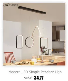 Moderno led pingente luzes para cozinha sala