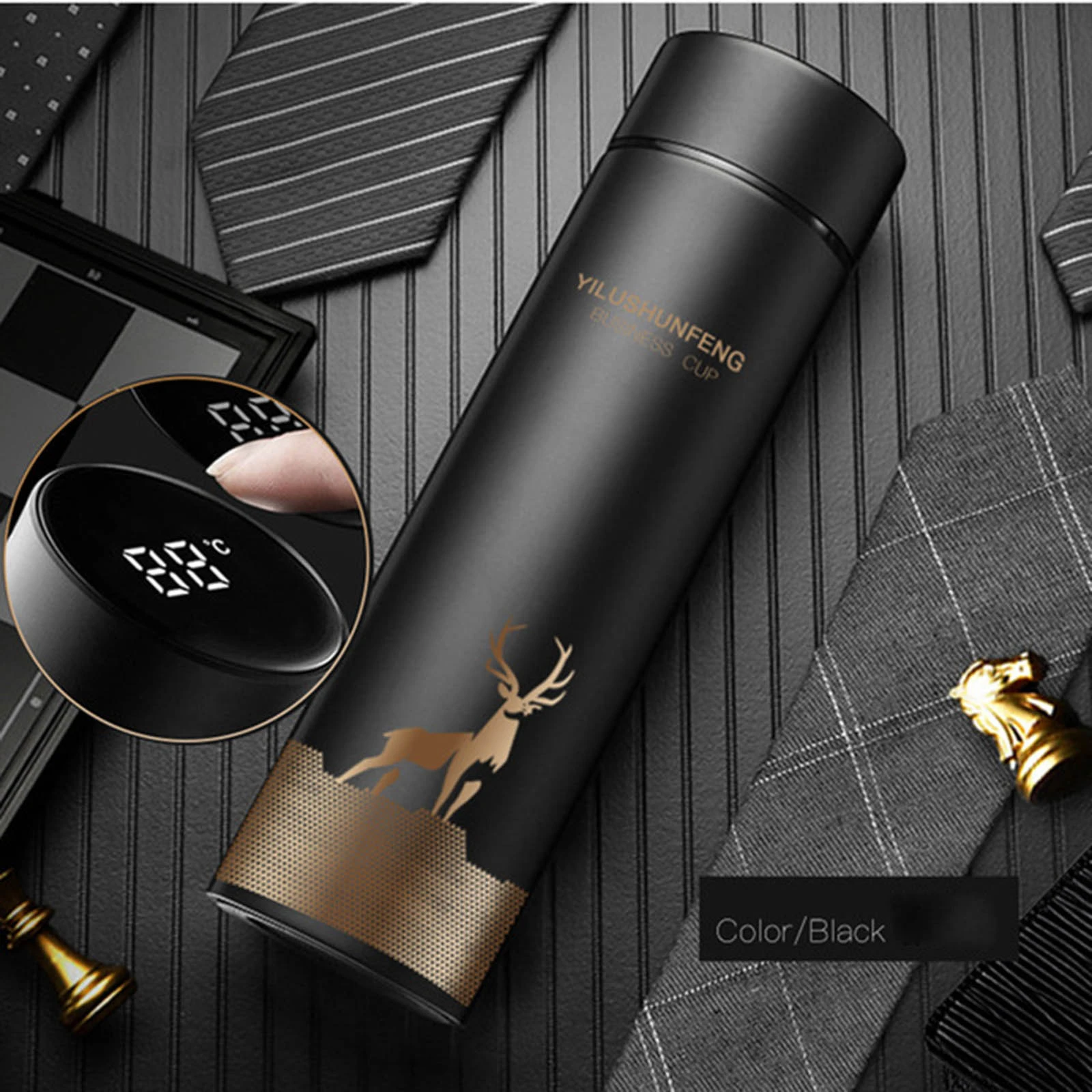 40 500ML Smart Thermos Water Bottle Led Digital Temperature Display