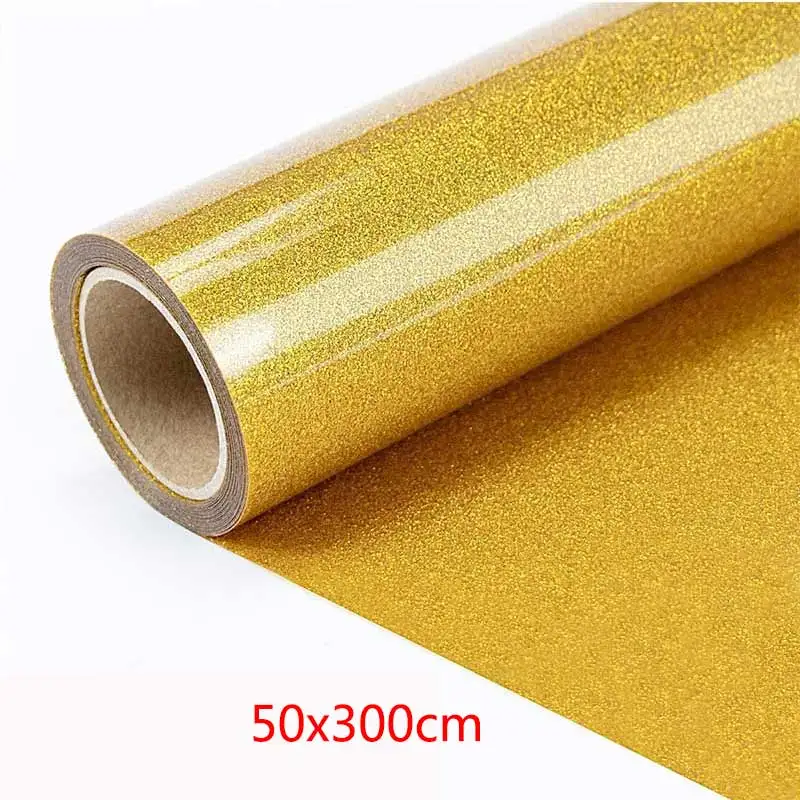 Glitter Heat transfer vinyl roll Iron On transfer gold vinyls HTV