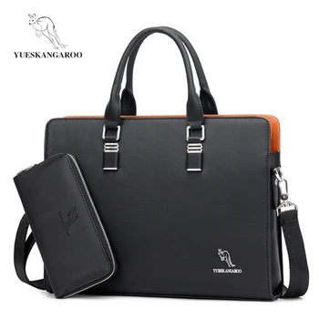 

YUESKANGAROO Men's Laptop Briefcase Business Handbag Large Capacity Messenger Bags Male Vintage Leisure Shoulder Bag