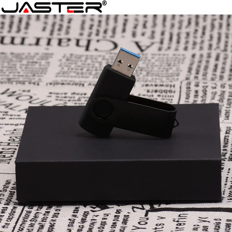 

JASTER Custom logo Pen drive black White rotate USB 2.0 4GB/128GB version Flash Drive Memory Stick (Nice items for business)