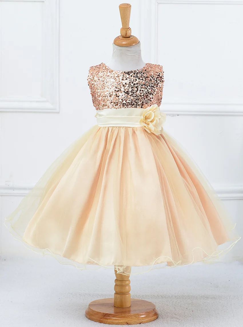 It's Yiya/платье с цветочным узором для девочек; элегантные платья для первого причастия; свадебное платье с круглым вырезом и блестками;