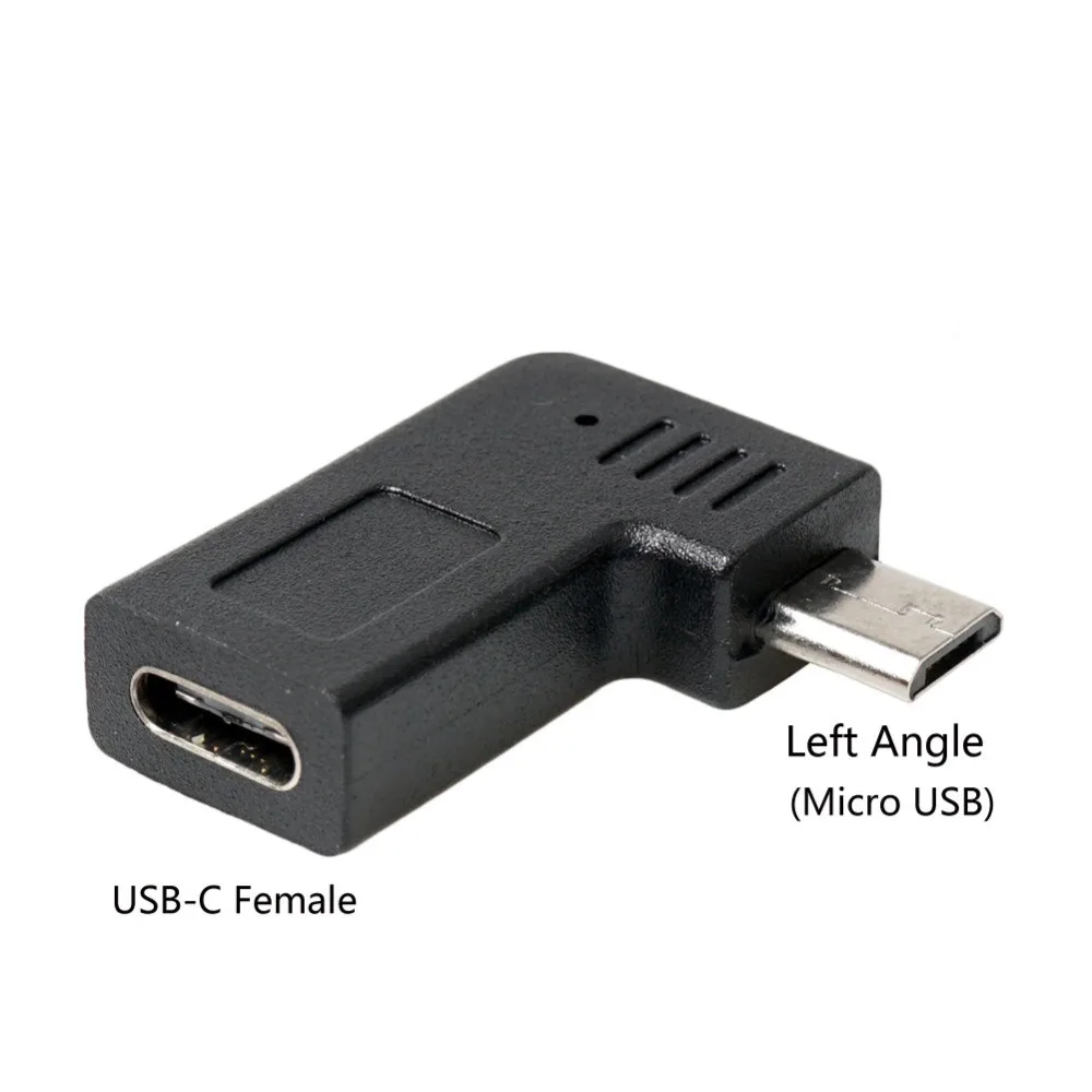 Left Левый и правый угол Micro Usb папа к type-c мама к Microusb папа 90 градусов type C зарядный адаптер для передачи данных Micro USB USBC конвертер - Цвет: Left
