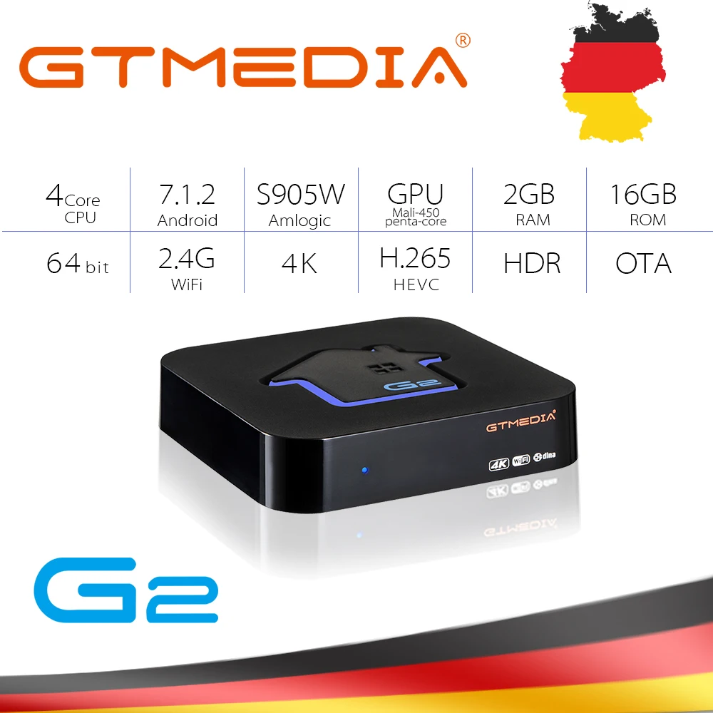 GTMEDIA G2 tv Box+ сервер для ip-телевидения 4K HDR Android 7,1 Ultra HD 2G 16G wifi Google Cast Netflix IP tv Set top Box медиаплеер