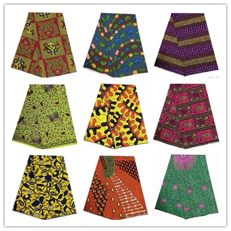 Африканская вощеная ткань принтом Кент Ткань 6 ярдов Анкара африканская восковая печать оптом полиэстер восковая ткань для платья 1001
