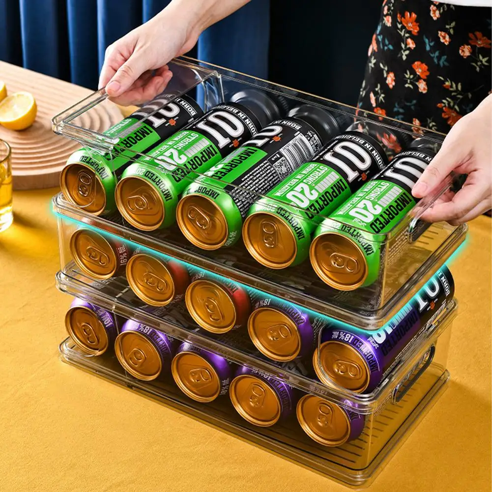 1 Tier Rolling Refrigerator Organizer Bins Soda Can Beverage Bottle