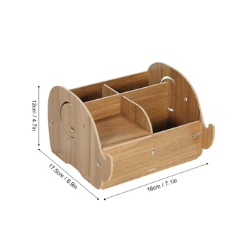 

Wooden Box DIY Multi-functional Storage Box Desktop Remote Control Organizer Mobile Phone Pen Office Supplies Holder Container
