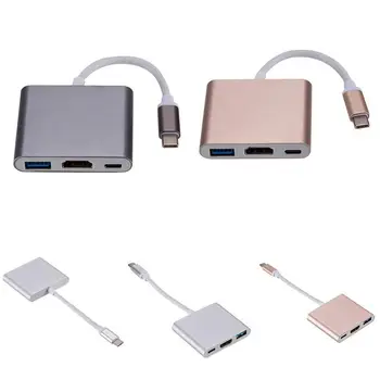 

USB3.1 HubType-C To USB3.0 To 4KHD USB3.0 PD Adapter Type-C To HDMI USB 3.0 Charging Adapter Function USB3.1 Type-C To HDMI Pink