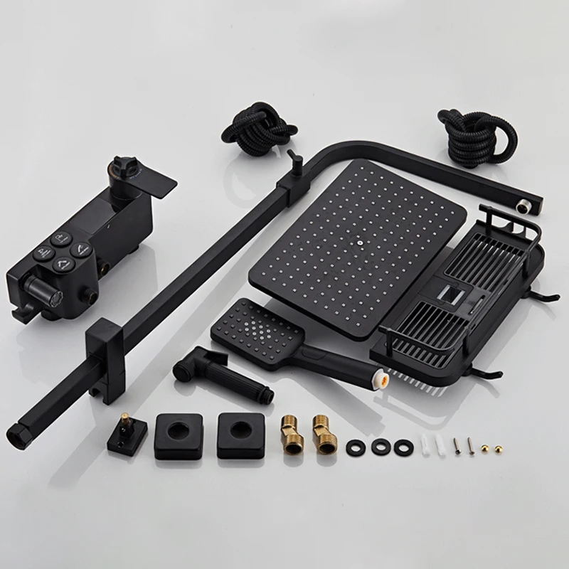 Hot Cold Shower Set Bathroom Smart Digital Thermostatic Shower System Bathtub SPA Rainfall Bath Tap Wall Mount Full Kit Faucets shower head shower set