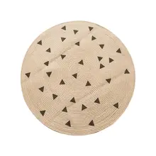 Диаметр 90 см мягкое одеяло уникальный ткацкий Плетеный джутовый коллекционный коврик ручной работы из натуральных волокон натуральный круглый коврик для детей Прямая поставка