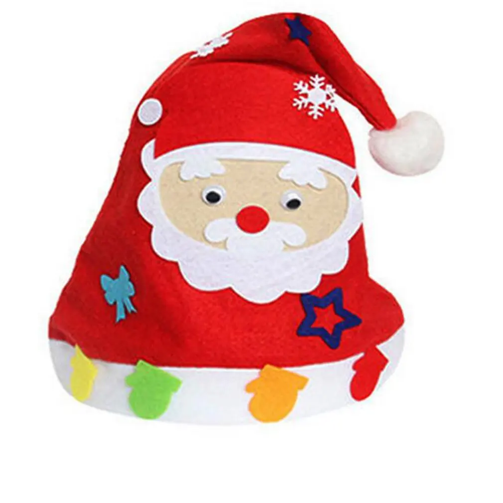 

1PCS Children Creative Nonwoven fabric Hats Christmas Gift Creative Decoration Supplies Kids DIY Handmade Crafts Art Toys