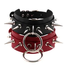 Большой круглый панк-рок готический женский и мужской кожаный Серебряный шип с заклепками-гвоздиками Воротник Колье Ожерелье для мужчин t ювелирные изделия