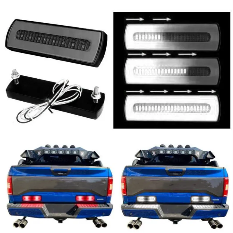 

Car LED Light DRL Rear Brake Light Universal F1 Style 12V LED Rear Tail Lamp 40LED Warning Effect Flow Daytime Running Lights