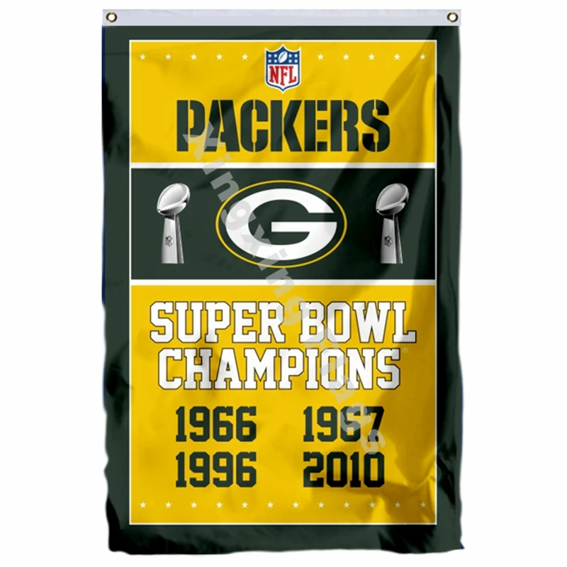 Флаг чемпионов Green Bay Packers Super Bowl 3ft X 5ft полиэстер баннер Летающий Размер № 4 90x150 см пользовательский флаг