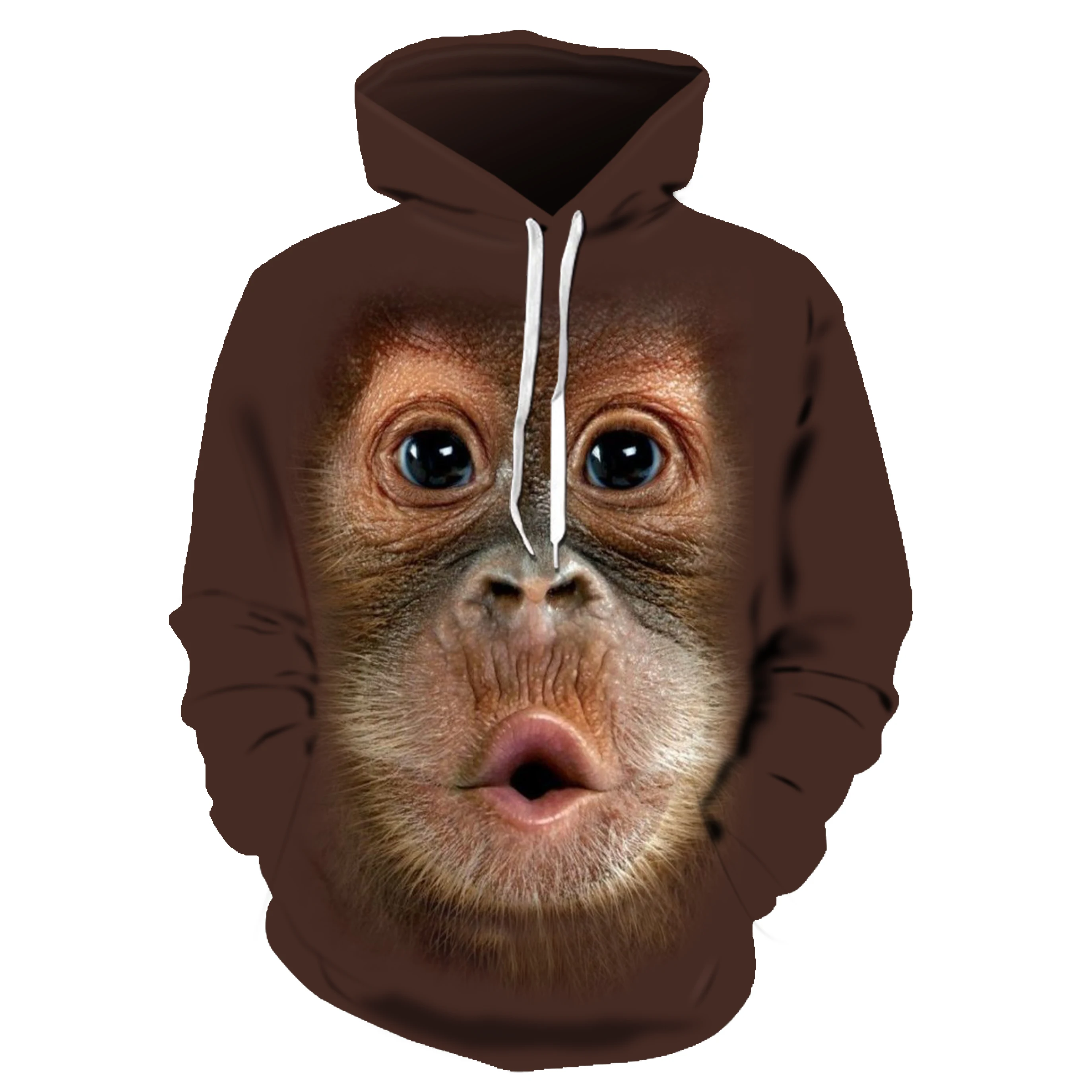 Autumn new animal gorilla / monkey hoodie men and women 3D sweatshirt oil  orangutan print hooded jacket hip hop street shoot
