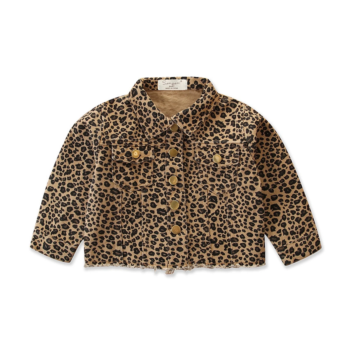 Toddler Baby Girls Denim Jackets Leopard Print Button Down Coats Outwear Toddler Baby Girls Denim Jackets Leopard Print Button Down Coats Outwear