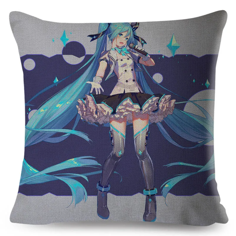 VOCALOID Hatsune Miku музыкальная подушка для девочки чехол для дивана дома автомобиля Мультяшные подушки Чехлы 45x45 см декор наволочки Чехлы на подушку - Цвет: 14