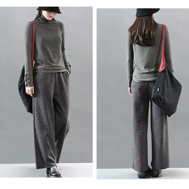 Winter Pants Women Fashion Slim-type Fleece Warm Trousers New Female Elastic Waist Casual All-match Pants