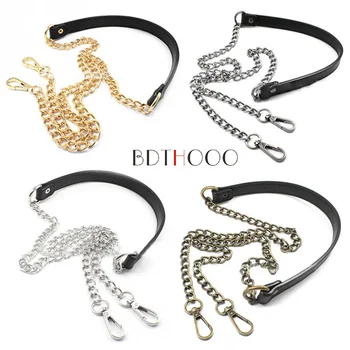 

120cm Bag Chain Replacement Metal+PU Leather Strap for DIY Handbag Shoulder Bag