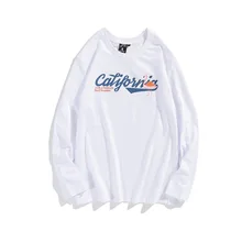 

Flamingo Doodle T-shirt 2021 Trend Long Sleeve T-shirt Hip Hop Crewneck Couple Loose Long Sleeve T-Shirt Men Streetwear