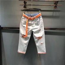 4 цвета,, летние женские джинсы в стиле пэчворк, высокая талия, джинсовые длинные брюки, джинсы с дырками, женские модные прямые джинсы