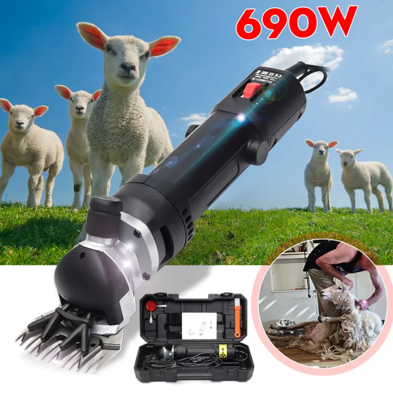 

690W 110V-240V 6 Gears Speed Electric Sheep Goat Shearing Machine Clipper Farm Shears Cutter Wool scissor Cut Machine With Box