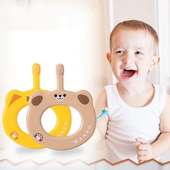 

New Silicone Teethers With toothbrush Cute Animal Baby Ring Teether Infant Silicone Chew Charms Kid Teething Toddler Toys