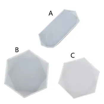 

Faceted Rectangle Octagonal Coaster Molds Oversized Showcase Display Resin Mold