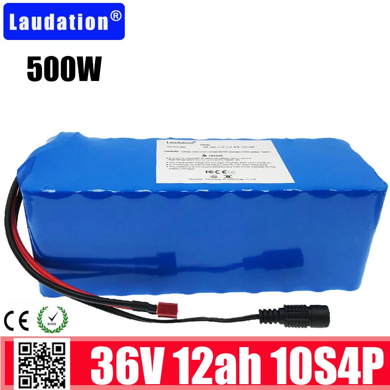 

laudation 36v battery 12ah 10S4P electric bicycle deep cycle battery for 500W motor Ebike with 15A BMS Lithium battery pack