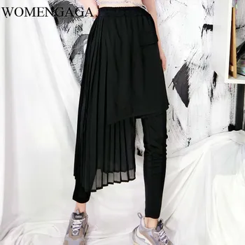 

Korea Chiffon Lace Sheath Leggings Women Korea Fashion New Thin False Two Piece Irregular Wild Joker Elegant 2020 Y067