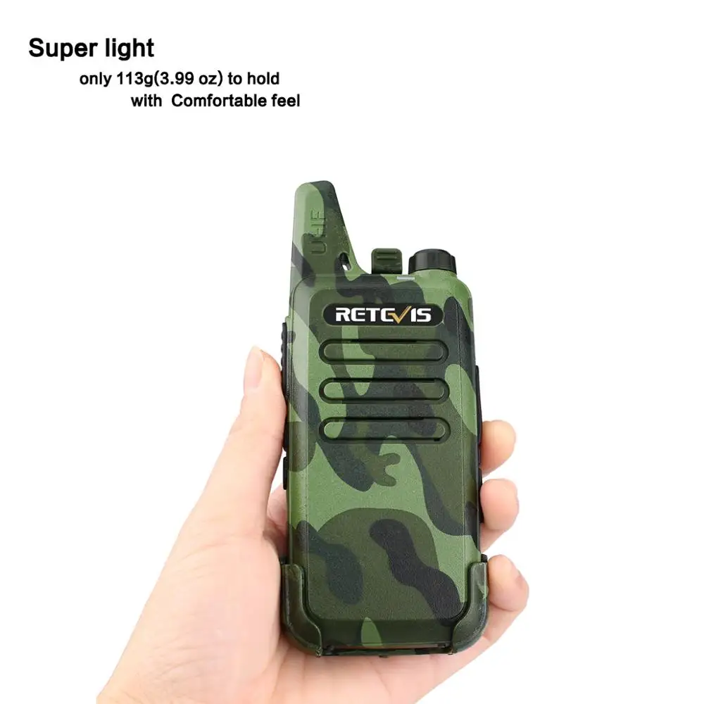 10pcs Camouflage Retevis RT22 Mini Walkie Talkie Radio Station 16CH UHF VOX Scan Squelch Two Way 4