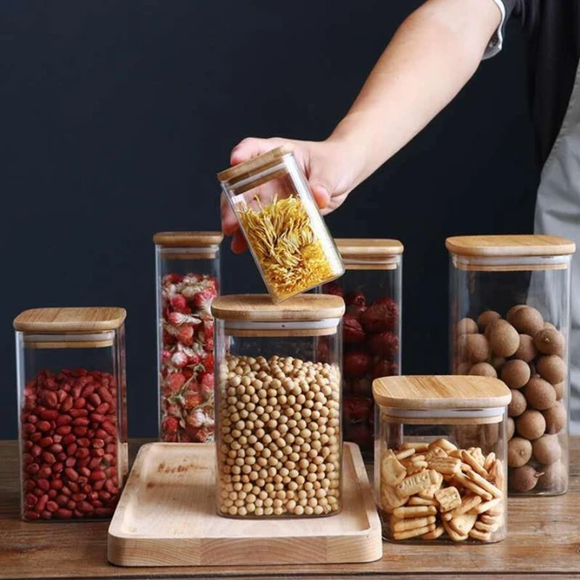 Glass Storage Jar Airtight Food Jars Cereal Canisters Food Storage  Containers for cookie Beans Snacks Spice Pasta - AliExpress