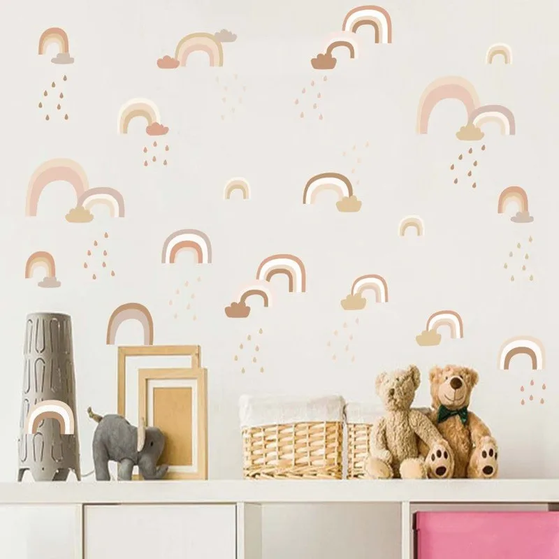 Autocollant Mural En Vinyle Arc En Ciel Dessin Anime Nuage Decoration De Maison Peinture Pour Chambre De Bebe Pepiniere Affiche Adhesive Diy Bricolage Aliexpress