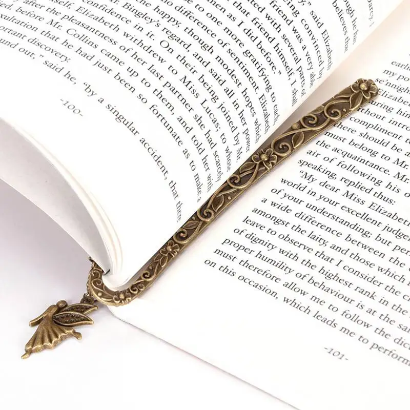 

2018 new fashion retro alloy bookmarks fairy pattern pendant bookmark stationery book accessories