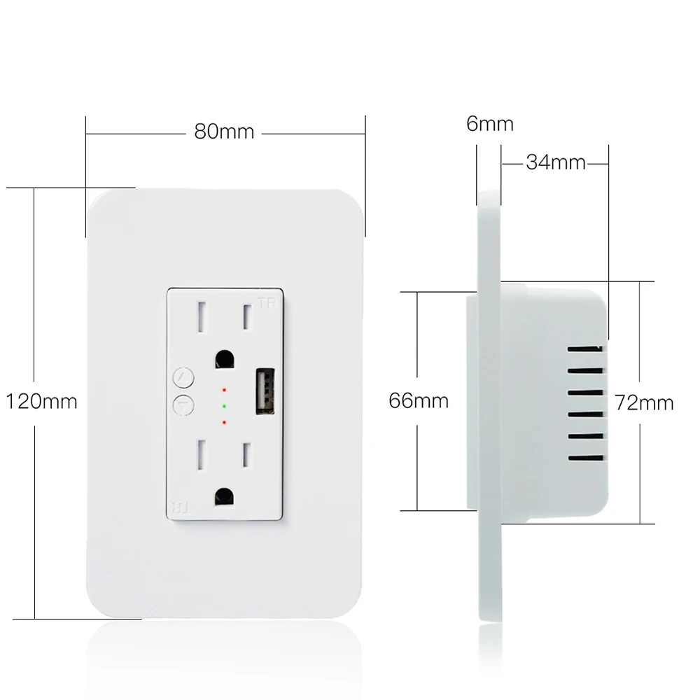 Умный WiFi настенный с USB 2 выхода смарт-панель жизни/Tuya приложение беспроводной пульт дистанционного управления работает с Amazon Echo Alexa Google Home US