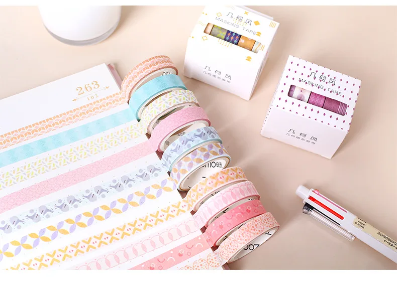 5 pcs/pack White Black Bullet Journal Washi Tape Set Adhesive Tape DIY Scrapbooking Sticker Label Masking tapes school supplies