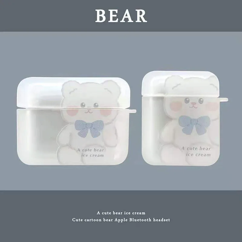 Новый чехол для наушников с белым бантом Ins Bear Airpods Pro телефона Apple AirPods 1 2 |